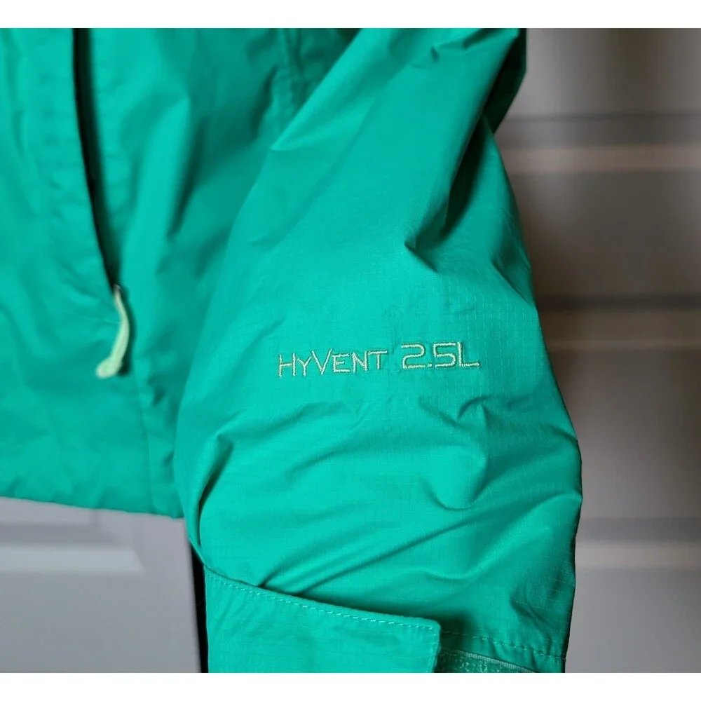 The North Face Size XS Venture Rain Jacket Green HyVent 2.5L Waterproof Shell - Picture 5 of 11